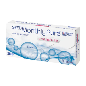 Hộp 3 miếng | Kính Áp Tròng Cận Thị SEED Monthly Pure Moisture 1 Tháng - Hàng Chính Hãng