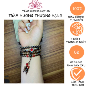 Vòng tay/chuỗi hạt sánh chìm trầm hương 6 7 8ly 108hat mix charm(như hình) an yên may mắn và tài lộc.