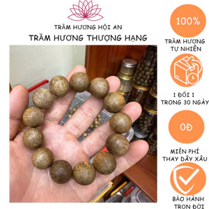 Trầm hương tự nhiên,vòng tay tròn đơn 10 12 14cm, Trầm Qu:ảng Nam, thơm lâu bền mùi,phong thủy và bình an.