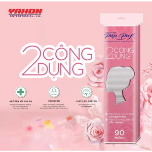 Bông Tẩy Trang Pop-Puf 2 Công Dụng 90 miếng/bao (tặng 30 miếng)