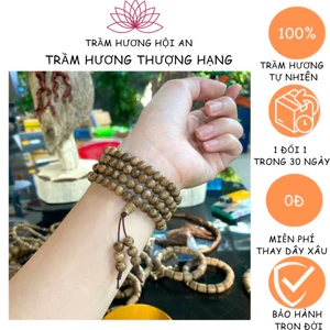 Vòng trầm hương nguyên thủy/chuỗi tràng hạt 6 7 8 mm 108 hạt-chất lượng thương hạng,tuổi trầm trên 15 năm.