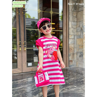(Video) Đầm gấu dâu dáng suông bé gái 12-45kg Mid kids