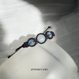 [Tiệm của Wi] Vòng tay thắt macrame Moonstone x Labradorite tự nhiên cân bằng năng lượng, thu hút tình yêu, thu hút tích
