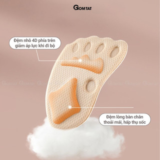 Miếng lót giày có đệm chống trượt GOMTAT, chất liệu cotton mềm mại thoáng khí, giảm đau mũi bàn chân - MUI-MAO-9003