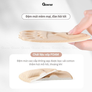 Miếng lót giày có đệm chống trượt GOMTAT, chất liệu cotton mềm mại thoáng khí, giảm đau mũi bàn chân - MUI-MAO-9003