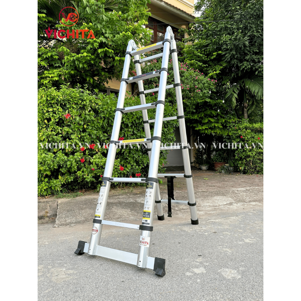 Thang Nhôm Rút Đôi Chữ A VICHITA Từ (1.9M - 3.3M) Nhập Khẩu - Tặng 2 ...