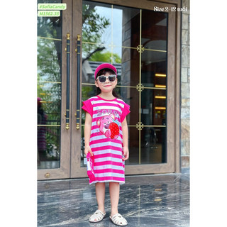 (Video) Đầm gấu dâu dáng suông bé gái 12-45kg Mid kids