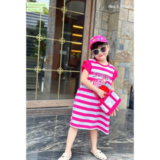 (Video) Đầm gấu dâu dáng suông bé gái 12-45kg Mid kids