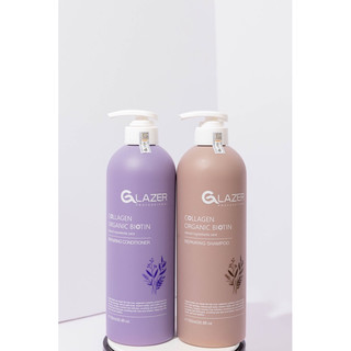 Bộ Dầu Gội Xả siêu mềm mượt hữu cơ GLAZER (Glazer organic repairing Shampoo & Conditioner kit)