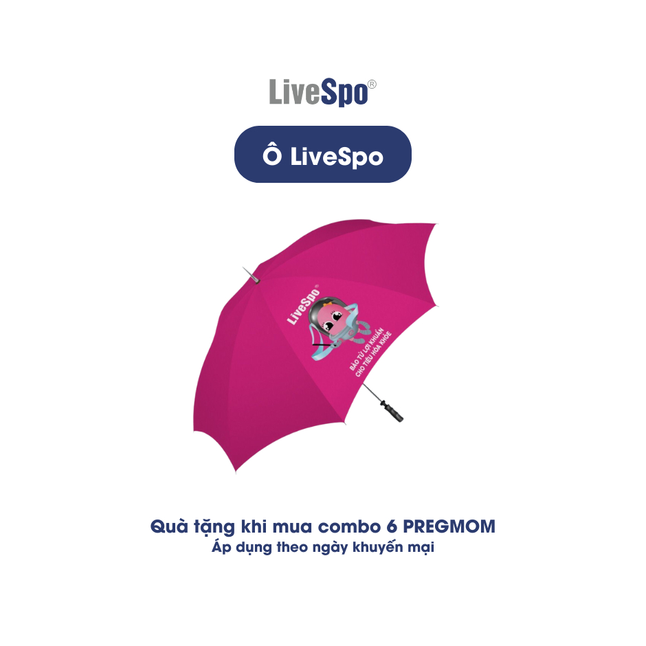 Ô dù che mưa, che nắng họa tiết bào tử lợi khuẩn LiveSpo - Tặng kèm khi mua sản phẩm