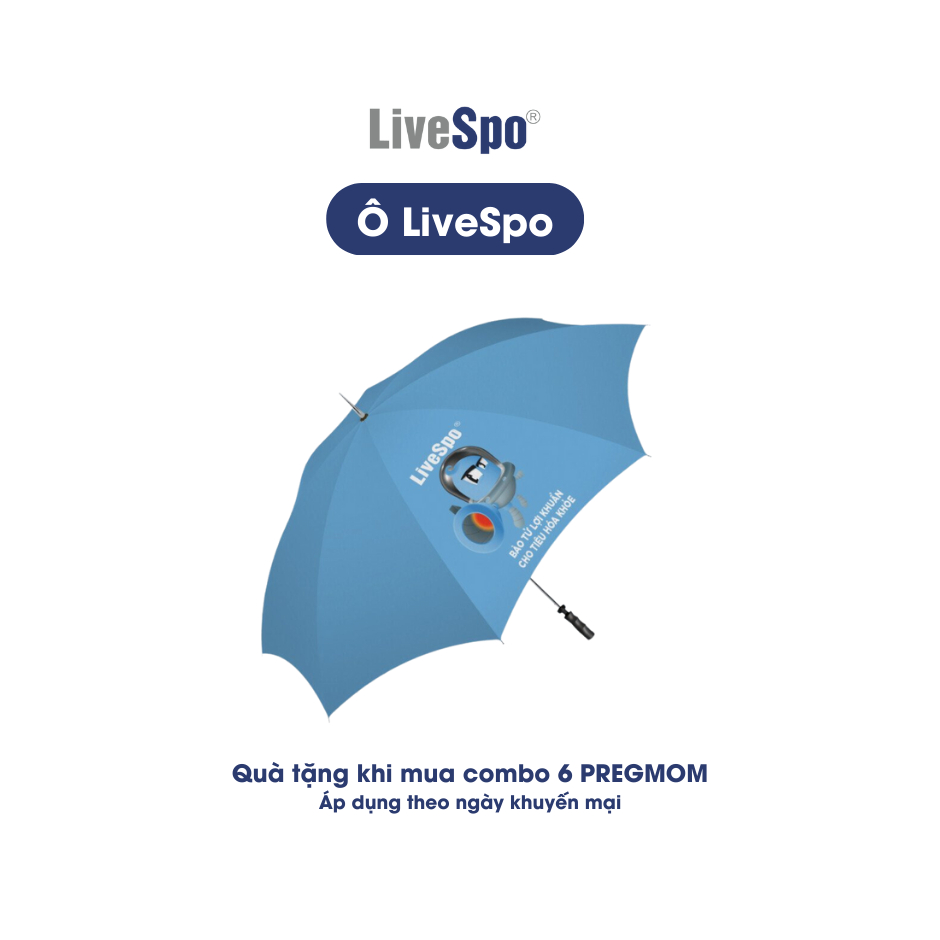 Ô dù che mưa, che nắng họa tiết bào tử lợi khuẩn LiveSpo - Tặng kèm khi mua sản phẩm