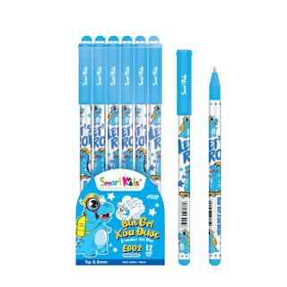 Hộp 12 Bút gel xóa được Smartkids Dino EG02 ngòi 0.5mm mực tím, mực xanh, mực đen
