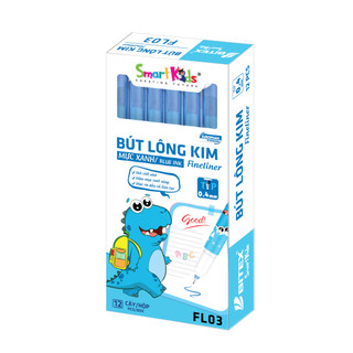 Hộp 12 Bút lông kim Smartkids Dino FL03 (0.4mm) mực tím, mực xanh