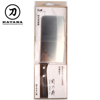 Dao phay chặt thịt Nhật cao cấp KAI Seki ManJu cán gỗ - 041BE0549 (175mm)