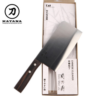 Dao phay chặt thịt Nhật cao cấp KAI Seki ManJu cán gỗ - 041BE0549 (175mm)