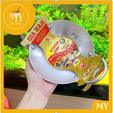Chảo NHÔM sâu lòng 2 quai GIA HÂN - Chảo NHÔM 2 quai size 16cm đến 30cm