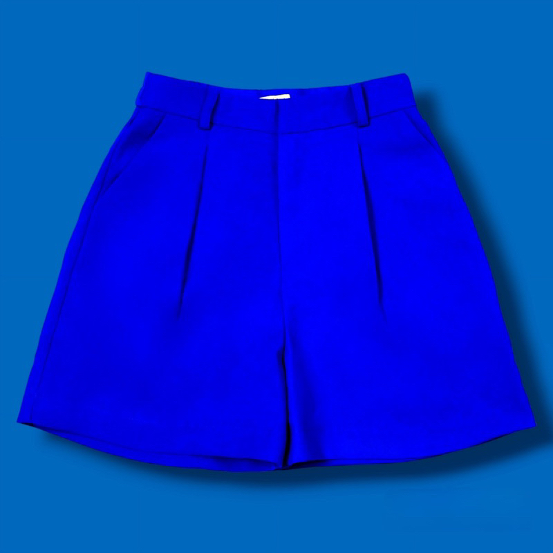 Quần short nữ [MAY THEO SỐ ĐO] - phối vest, blazer -chất liệu cao cấp, XANH COBAN -Tiệm may Diluclothing