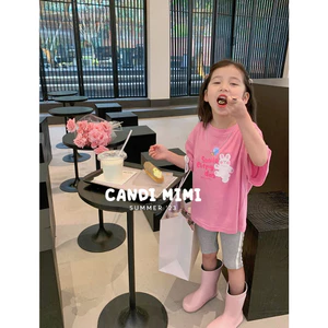 Áo Thun Bé Gái In Hình Thỏ Dễ Thương CANDI MIMI 2023 - Áo Phông Cotton Mềm Mát- Phong Cách Hàn Quốc