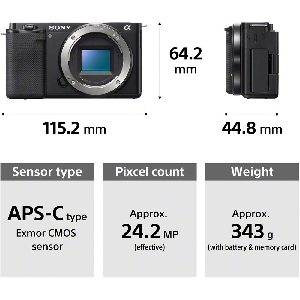 Máy ảnh Sony ZV-E10 ĐEN (Body Only) - Hàng new chính hãng bảo hành 24 tháng | BigBuy360 - bigbuy360.vn