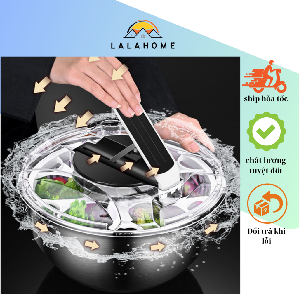 Rổ quay rau sống ráo nước, Máy vắt nước rau bán tự động 3.5L chất liệu ...