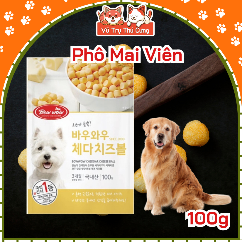 Phô Mai Viên Cho Chó Bowwow Hàn Quốc 100g