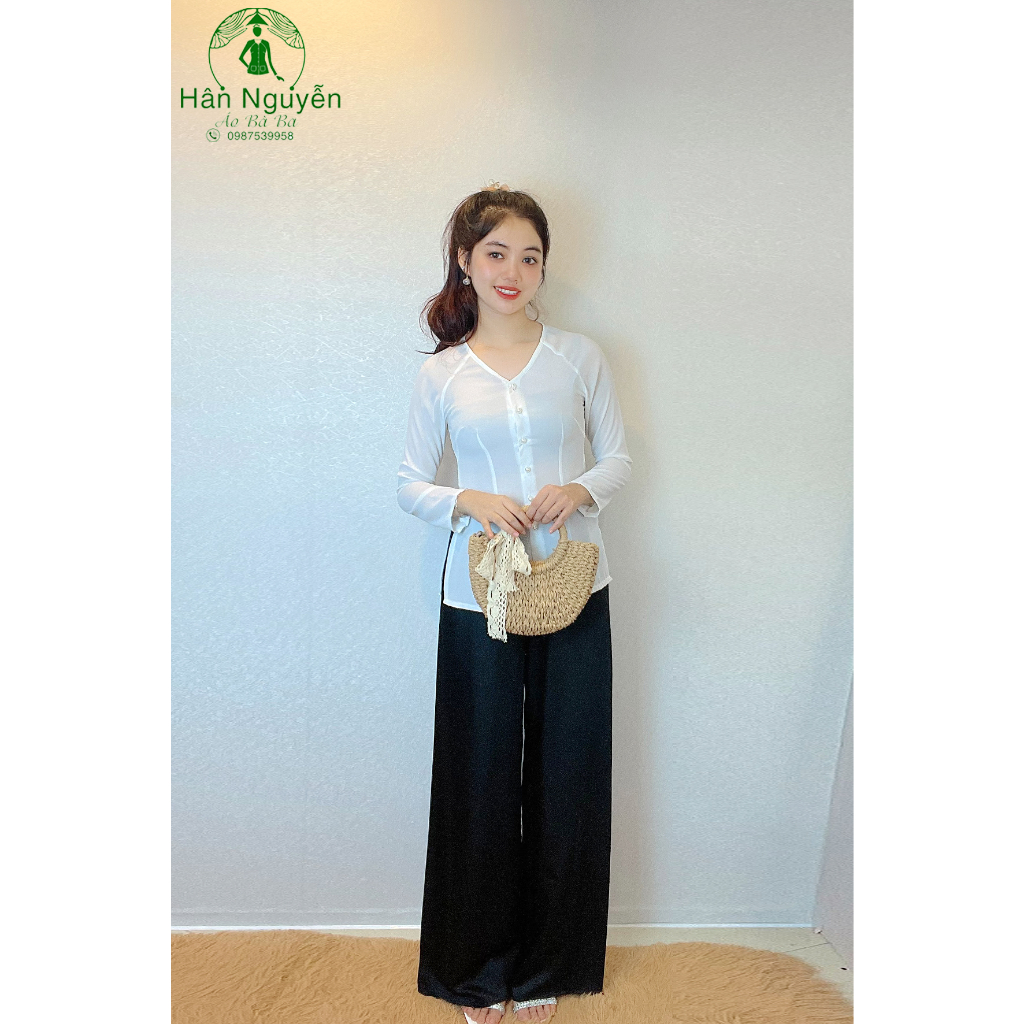 B.A29 - Áo Lẻ Voan Cổ Tim - Hân Nguyễn Áo Bà Ba