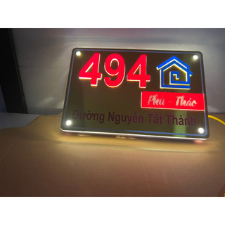 BẢNG, BIỂN SỐ NHÀ. Đèn LED theo yêu cầu + INOX, SỐ NỔI ALU - MICA MÀU 10MM