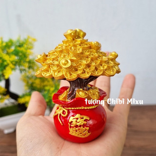 Cây Kim Tiền Vàng Mô Hình, Cây Vàng May Mắn Cây Tài Lộc Trang Trí Bàn Làm Việc Chậu Cây Phong Thủy Phát Tài Cam Homeware
