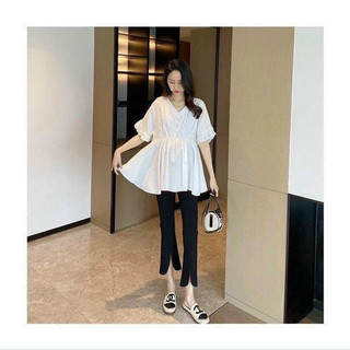 Quần bầu umi ống loe xẻ tà thời trang hàn quốc, có chun chỉnh bụng (Q.LOE XẺ)