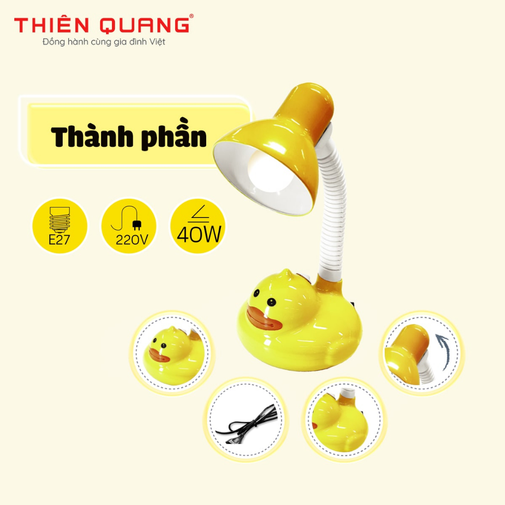 Đèn bàn học sinh chống cận hình con vịt, bảo vệ mắt giúp bé chăm học, tặng kèm bình nước đi học