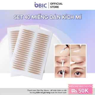 Miếng dán kích mí vân lưới siêu tàng hình set 40 cái dán tạo mí ren giúp đôi mắt to tròn tự nhiên BICCOSMETIC