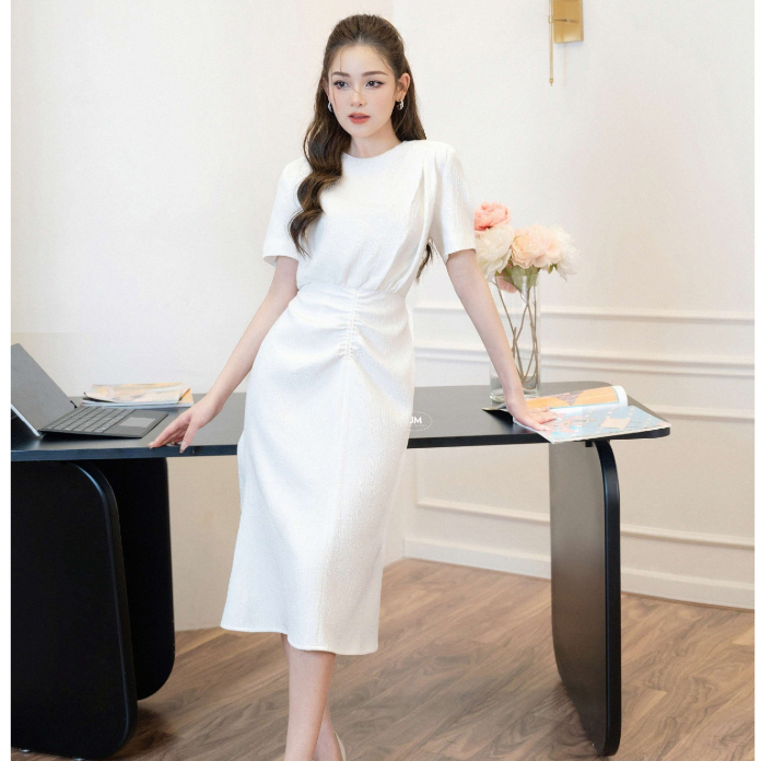 Đầm thiết kế JM Dress Design cổ tròn, chân đuôi cá 1S79.2305ST Shopee