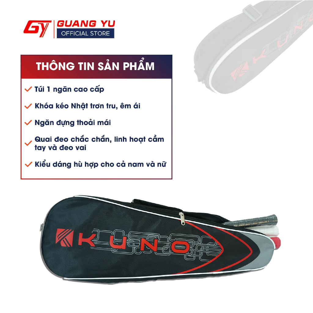 Ảnh Túi Đựng Vợt Cầu Lông Kuno 1 Ngăn Lớn, Chống Thấm Nước 2