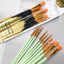 Bộ 10 Cọ Vẽ Màu Nước Cơ Bản Cán Nhựa Đầu Cọ Bằng Sợi Nylon HUNGACOLOR