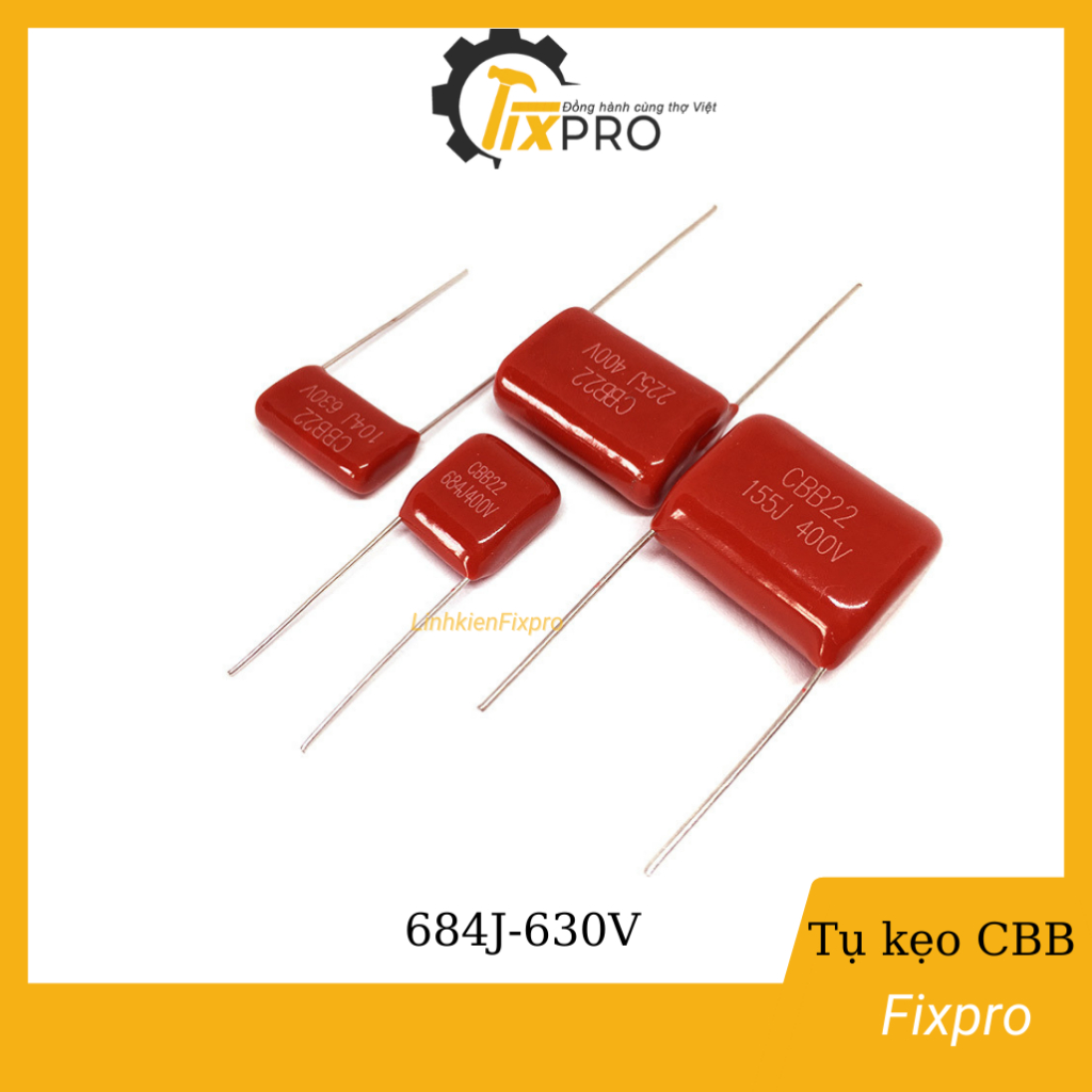 Tụ kẹo 684J 630V 680nF 0.68uF 15mmCBB22 chất lượng cao (Túi 5 chiếc ...