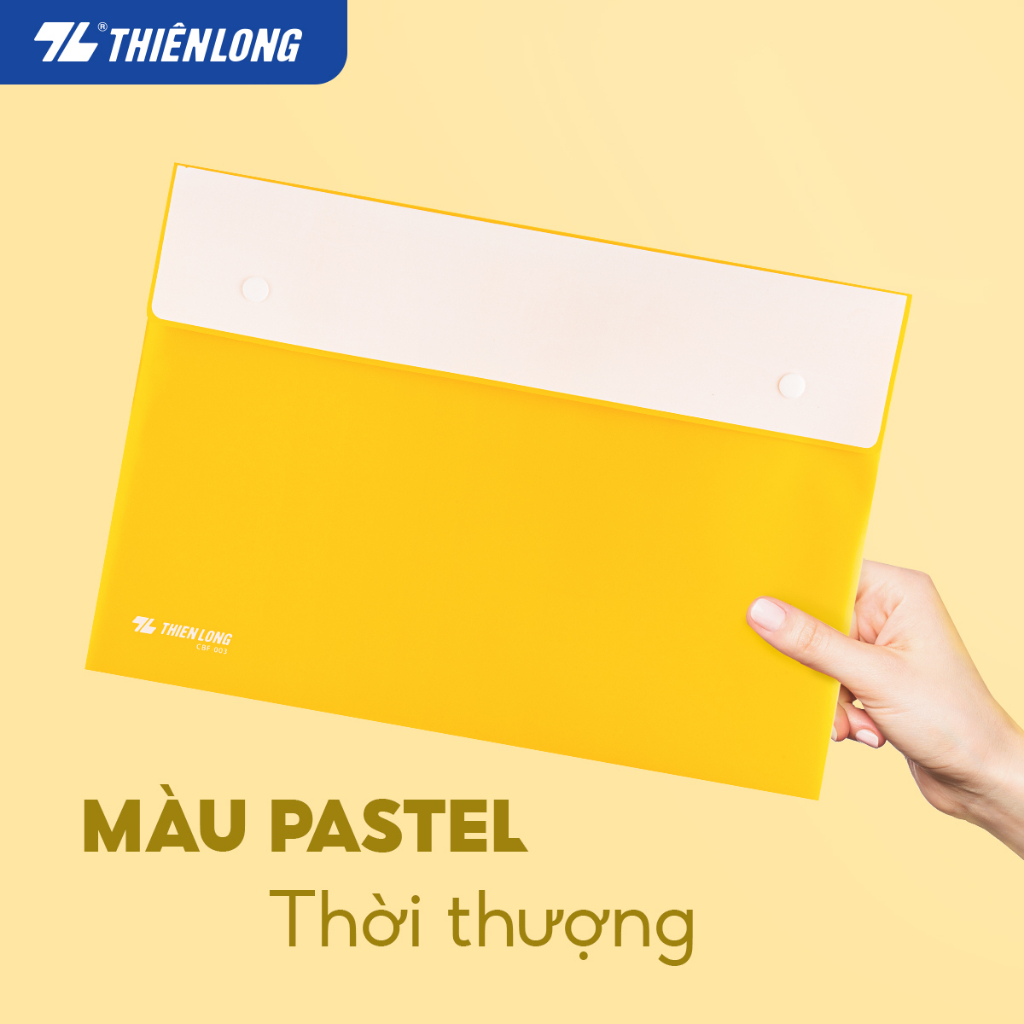 Bìa nút màu Pastel F4 Thiên Long CBF-003 dùng đựng hồ sơ, tài liệu, sức chứa 125 tờ A4 phù hợp học sinh, văn phòng | BigBuy360 - bigbuy360.vn