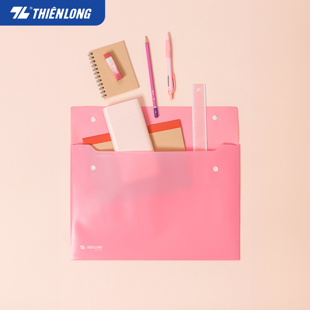 Bìa nút màu Pastel F4 Thiên Long CBF-003 dùng đựng hồ sơ, tài liệu, sức chứa 125 tờ A4 phù hợp học sinh, văn phòng | BigBuy360 - bigbuy360.vn