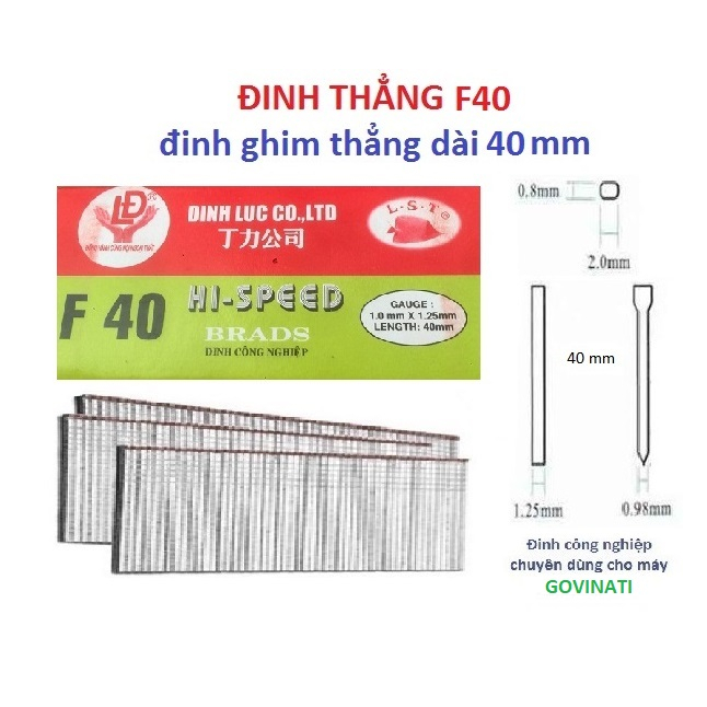 Đinh ghim F40, hộp 5000 cây, hiệu LD cá, Đinh ghim, Đinh 40mm, ghim 4 ...