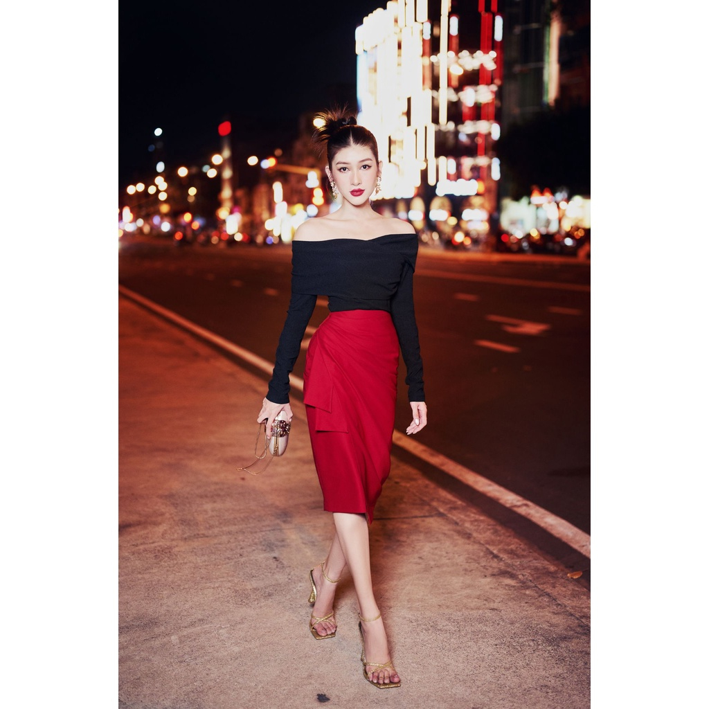 Vella Fashion chân váy bút chì cách điệu ở eo sang chảnh, chân váy công sở, chân váy đi tiệc VV21127