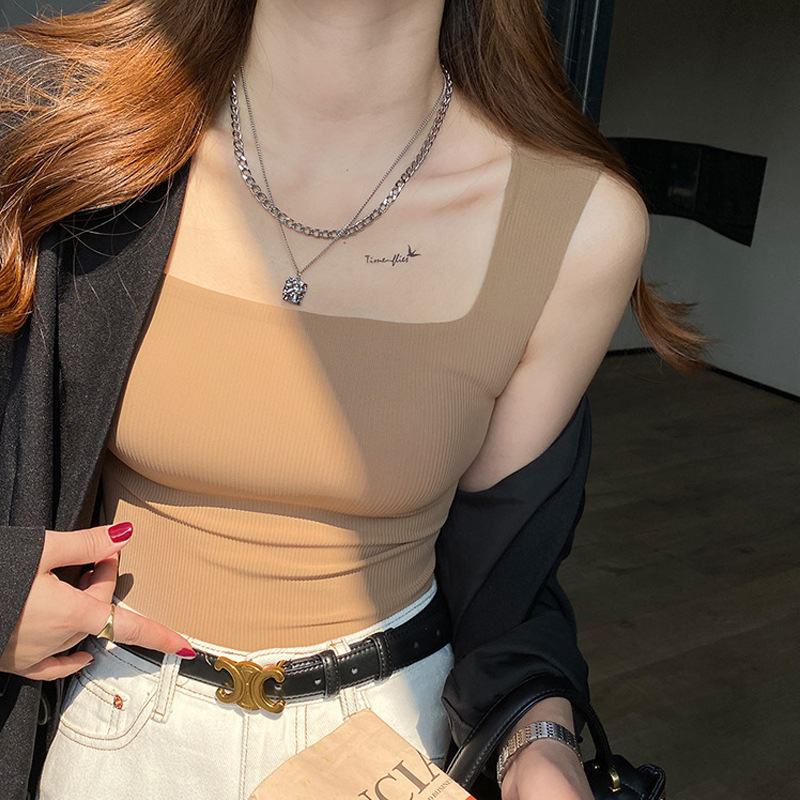 Áo Croptop Nữ Áo Bra Nữ Chất Liệu Su Đúc Gân Tăm Bản To Cổ Vuông Có Mút Nhiều Size LAS003