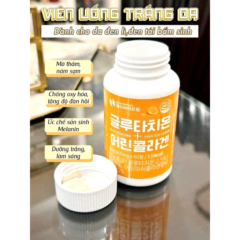 Vin Ung Trng Da Bio Pharm Glutathione Collagen Hn Quc | Shopee Vit Nam