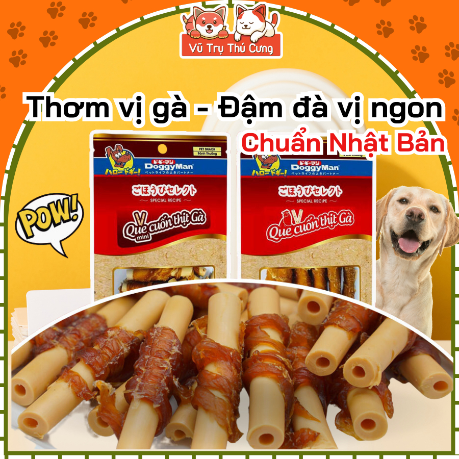 Snack Cho Chó Dạng Que Cuộn Thịt Gà DoggyMan