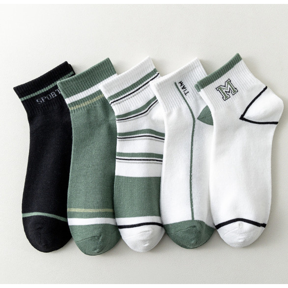 Vớ Tất cotton Nam cổ thấp chữ M phong cách trẻ trung và năng động.