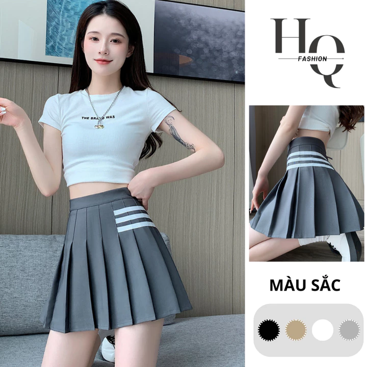 Chân Váy Xếp Ly Xoè Chữ A Váy Ngắn Midi Cao Cấp,Chân Váy Công Sở Chất Tuyết Mưa, Váy Tennis Đẹp Hàn Quốc Đen, Trắng-886