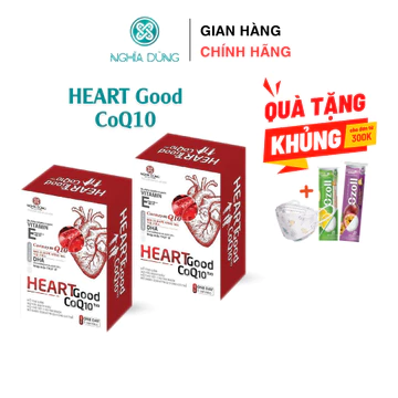 Viên uống bổ tim Heartgood CoQ10 NGHĨA DŨNG (Hộp 30 viên) hỗ trợ nhịp tim, điều hòa huyết áp, giảm xơ vữa động mạch
