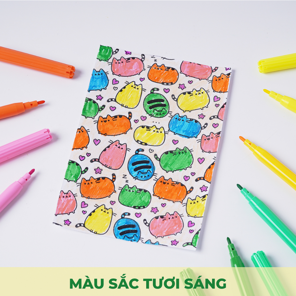 Bút Dạ Màu Loại 12 Màu, Bút Dạ Chất Liệu Nhựa Cao Cấp, Màu Sắc Chuẩn,Tươi Sáng, Rõ Nét, Không Phai M70011