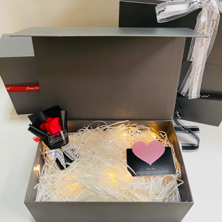 （30*20*11) Hộp Quà Gift Xám, Hộp Quà Sang Trọng Tặng Sinh Nhật, Valentine Ttặng Kèm Ruy Băng