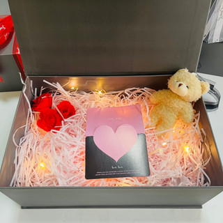 （30*20*11) Hộp Quà Gift Xám, Hộp Quà Sang Trọng Tặng Sinh Nhật, Valentine Ttặng Kèm Ruy Băng