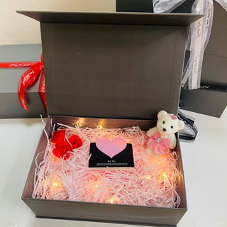 （30*20*11) Hộp Quà Gift Xám, Hộp Quà Sang Trọng Tặng Sinh Nhật, Valentine Ttặng Kèm Ruy Băng