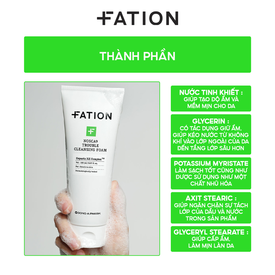 Sữa Rửa Mặt Dịu NhẹFATION NOSCA9 TROUBLE CLEANSING FOAM 150ml